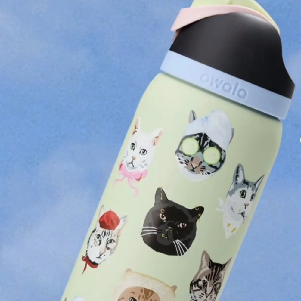 Owala FreeSip Insulated Bottle - Cat Collage - Picture 7 of 7